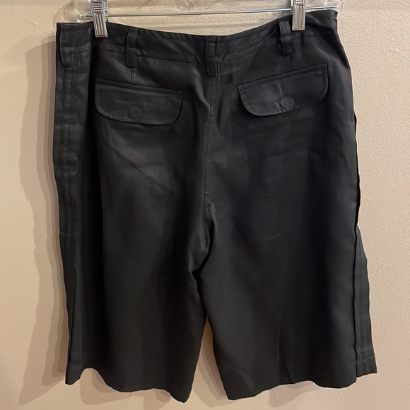 DKNY Lined LINEN wide leg BERMUDA shorts Black size Small - Picture 4 of 12